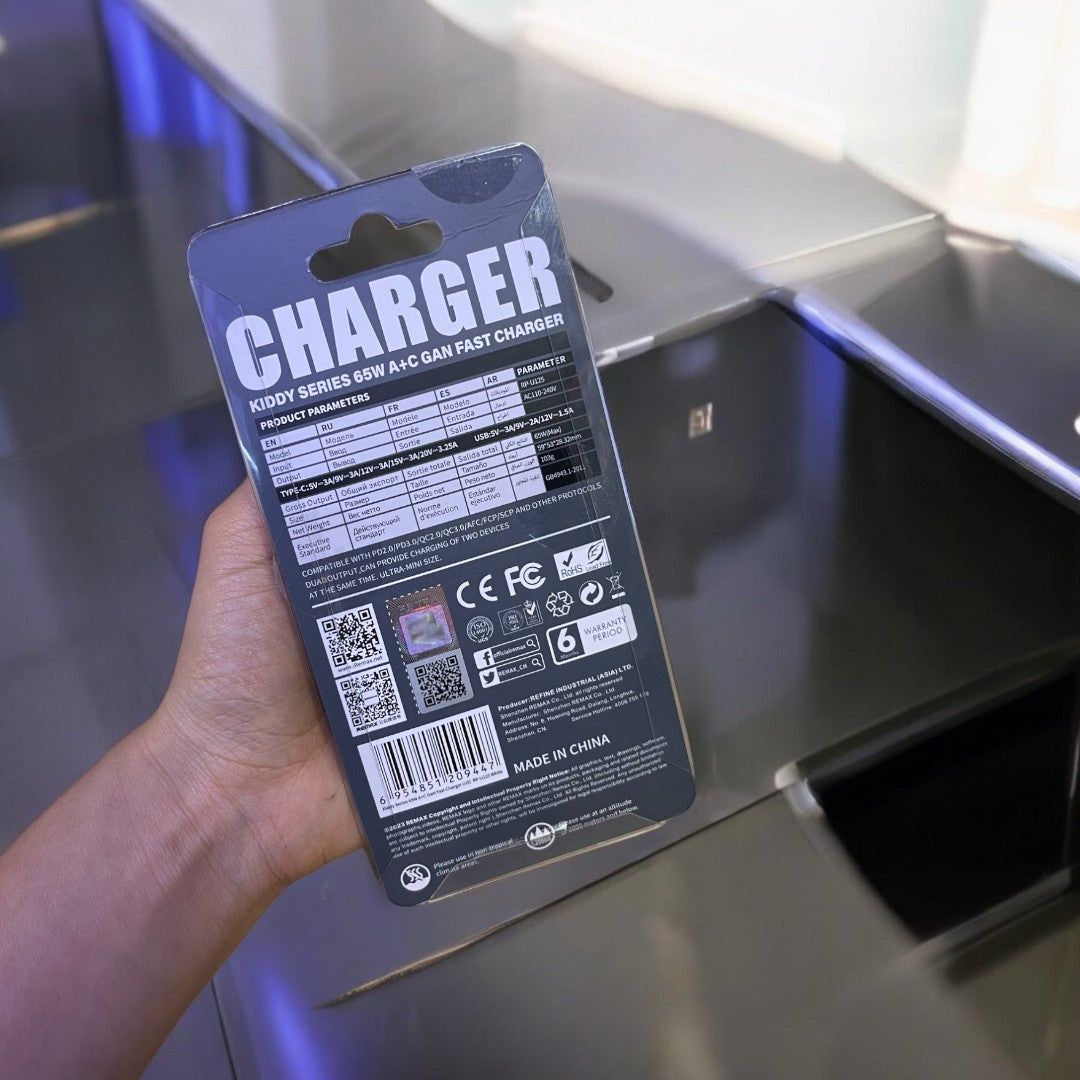 CARGADOR P-CELULAR 65W CARGA RAPIDA CARGADOR P-CELULAR 65W CARGA RAPIDA